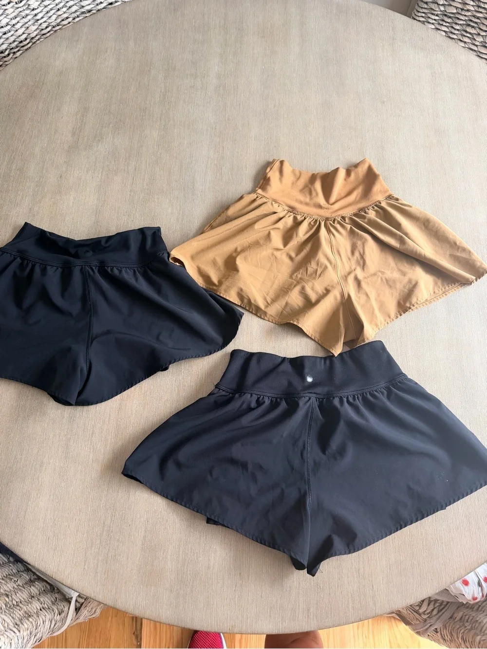 High-Waist Performance Skort Shorts set – Black and Camel girls 10